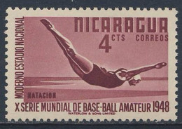 Nicaragua 1949 Mi 987A SG 1123 ** Diving / Tauchen / Plongée / Duiken - 10th World Amateur Baseball Championships - Tuffi