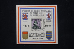 LUXEMBOURG - Bloc Souvenir De La Journée Du Timbre En 1939 - L 79803 - Covers & Documents