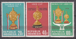 Indonesia 1976  Thomas Cup  Michel 830-32  MNH 28884 - Bádminton