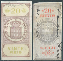 PORTUGAL Portogallo,1869 Renenue Stamp Fiscal Tax 20 Reis,Used - Oblitérés