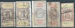 PORTUGAL Portogallo,1878-1898 Renenue Stamp Fiscal Tax 20-30-50 Reis,Used - Gebraucht