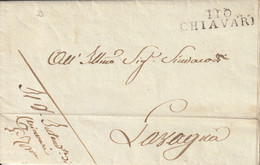 Département Conquis Marque Postale Avec Correspondance  110 / CHIAVARI 26.4.1819 - 1792-1815: Départements Conquis