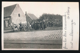 LOCHRISTIE !!!!! OPGELET IS FOTO VAN BESTAANDE POSTKAART - FAMILIE VAN OVERWAELE - DECLERRCQ - MET MULDERSWAGEN  2 SCANS - Lochristi