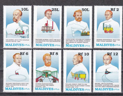 Malediven Maldives 1989 - Mi.Nr. 1385 - 1392 - Postfrisch MNH - Eisenbahnen Railways - Trains
