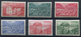 ANDORRE FRANCAIS N°105 *, 110 *, 111 *, 113 *, 116 * ET 117 *  NON DENTELES   ( Série De 6 Valeurs, Tirage 500) - Unused Stamps