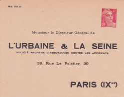 Enveloppe Gandon 6 Fr Rouge I1b Neuve L'Urbaine Et La Seine - Bigewerkte Envelop  (voor 1995)