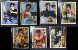 Super Star Bruce Lee Kung Fu Martial Art Hong Kong Maximum Card MC Prepaid Postcard Set (Pictorial Postmark) (7 Cards) - Maximum Cards