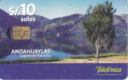 TARJETA DE PERU DE 10 SOLES DE ANDAHUAYLAS LAGUNA DE PACUCHA (TELEFONICA) - Pérou