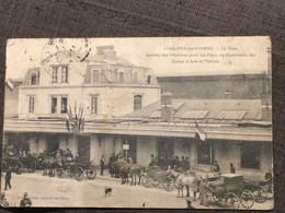 La Gare De Chalons ,arrivee Des Ministres Pour Les Fetes Du Centenaire Des Ecoles D Arts Et Metiers 1907 - Châlons-sur-Marne