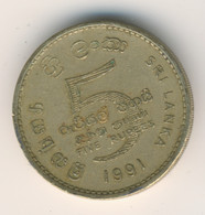 SRI LANKA 1991: 5 Rupees, KM 148 - Sri Lanka