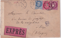 1941 - CERES TYPE 1938 + PETAIN - LETTRE EXPRES De COMPIEGNE (OISE) Avec CENSURE => LIEGE (BELGIQUE) - Lettres & Documents