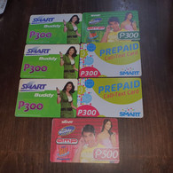 Phillipines-smart Buddy Prepiad-(p300,500)-(set F)-(7cards)-(looking Out Side Date)-used Card +3card Prepiad Free - Filippine