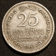 SRI LANKA - 25 CENTS 1963 - KM 131 - ( Ceylan - Ceylon ) - Sri Lanka