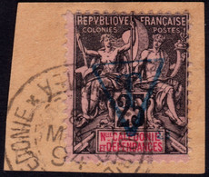 ✔️ Nouvelle Calédonie 1894/1900 - Taxe Surcharge "T Dans Triangle" Sur Fragment - Yv. 5 (o) - €170 Rare ! - Segnatasse