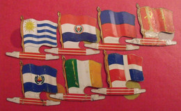 7plaquettes Drapeaux L'Alsacienne Drapeaurama Américorama. Haiti Irlande Uruguay Paraguay... Drapeau. Lot 10 - Tin Signs (vanaf 1961)