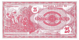 MACEDOINE 1992 25 Denier - P.02a Neuf UNC - Macedonia Del Norte