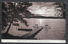 United States, WI, Twin Lakes, Lake Mary, Moonlit Waters,1954. - Kenosha