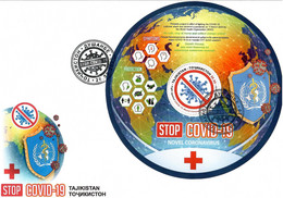 Tajikistan 2020. STOP COVID-19. S/S: 50.00.  FDC - Tayikistán