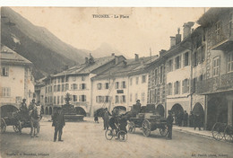 Delcampe - Hte Savoie - Thônes - La Place Attelage - Thônes