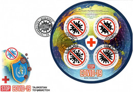 Tajikistan 2020. STOP COVID-19. Sheet Of 4v X12.70 .  FDC - Tadschikistan