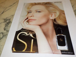 PUBLICITE  CATE BLANCHETT  PARFUM SI DE  GIORGIO  ARMANI  2014 - Unclassified