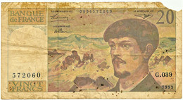 FRANCE - 20 Francs - 1993 - P 151.f - Serie G.039 - CLAUDE DEBUSSY - 20 F 1980-1997 ''Debussy''