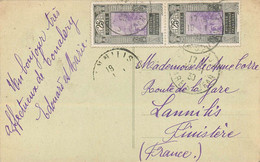 GUINEE FRANCAISE - GUE à KITIM - PAIRE Du TIMBRE N° 89 6 25 C. GRIS & VIOLET - CPA VOYAGEE En 1930 - Briefe U. Dokumente