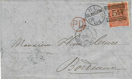 1864 - Letter From GLASGOW  To Bordeaux ( France  Fr. 4 P. Pl.  9 - Briefe U. Dokumente