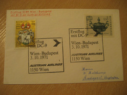 BUDAPEST Wien 1971 AUA Austrian Airlines Airline DC-9 First Flight Cancel Cover HUNGARY AUSTRIA - Lettres & Documents