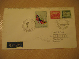 BUDAPEST Munich 1966 MALEV Airlines Airline First Flight Cancel Cover HUNGARY GERMANY - Storia Postale