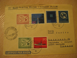 BUDAPEST Munich 1966 MALEV Airlines Airline First Season Flight Cancel Cover HUNGARY GERMANY - Briefe U. Dokumente