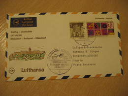 BUDAPEST Dusseldorf 1968 Lufthansa Airlines Airline Boeing 727 First Flight Cancel Cover HUNGARY GERMANY - Covers & Documents