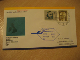 DUBLIN Dusseldorf 1974 Lufthansa Airlines Airline Boeing 737 LH78 First Flight Cancel Cover IRELAND GERMANY - Luftpost