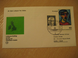 DUBLIN Dusseldorf 1974 Lufthansa Airlines Airline Boeing 737 First Flight Black Cancel Cover IRELAND GERMANY - Airmail