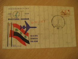 WARSZAWA Warsaw Bagdad 1972 First Flight Cancel Cover POLAND IRAK - Posta Aerea
