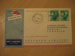 BUCHAREST Wien 1959 AUA Austrian Airlines Airline First Flight Cancel Cover ROMANIA AUSTRIA - Cartas & Documentos