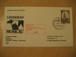 SAINT PETERSBURG MOSCOW Dusseldorf 1983 Lufthansa Airlines Boeing 727 First Flight Red Cancel Cover RUSSIA USSR GERMANY - Storia Postale
