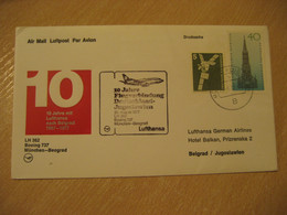 BELGRADE Munich 1977 Lufthansa Airlines Airline Boeing 737 First Flight Cancel Cover YUGOSLAVIA SERBIA GERMANY - Aéreo
