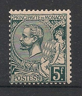 Monaco - 1920 - N°Yv. 47 - Albert 1er 5f Vert-gris - Neuf Luxe ** / MNH / Postfrisch - Neufs