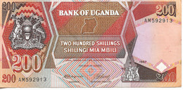 Billet 200 Shillings Ouganda 1987 - Ouganda