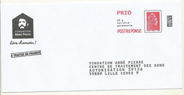 POST REPONSE PRIO FONDATION ABBE PIERRE.LOT 260673. - Prêts-à-poster:Answer/Marianne L'Engagée