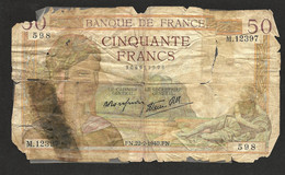 50 Francs " CERES"    22 2 1940 - 50 F 1934-1940 ''Cérès''