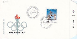 Luxembourg 1984 - FDC Olympische Sommerspiele Los Angeles (7.600) - Covers & Documents