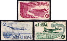 AIR FRANCE : 3 VIGNETTES - SANS CHARNIÈRE / 3 CINDERELLAS - NEVER HINGED - ANNÉE / YEAR ~ 1945 - '948 (ag078) - Luchtvaart