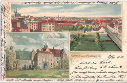 Gruss Aus KÖTHEN Coethen Anhalt Künstlerkarte Max Dutzauer Color Litho Schloß 3.4.1900 Gelaufen - Koethen (Anhalt)