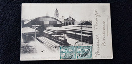 Cp AUSTRALIE Queensland Brisbane Central Railway Gare Locomotive Ligne Chemin De Fer Paire Timbres Postes One Halfpenny - Brisbane