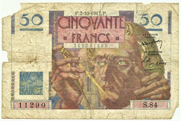 FRANCE - 50 Francs - 02.10.1947 - P 127.b - Serie S.84 - " Le Verrier " - 50 F 1946-1951 ''Le Verrier''