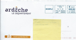 Lettre  "  Ardèche ( Le Département 07 )   Daté  Du  16 - 11 - 2020 - Covers & Documents