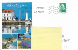 Lettre   Bretagne  Daté  Du  30 -10 - 2020 Sur Timbre Autoadhésif N° 1598 Très Décalé à Gauche Et En Hauteur ( 2 Scans ) - Covers & Documents