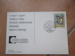 9.12.1988 CARTOLINA Ufficiale AUGURI Natale Affrancata Uso Singolo L. 650 - Cartas & Documentos